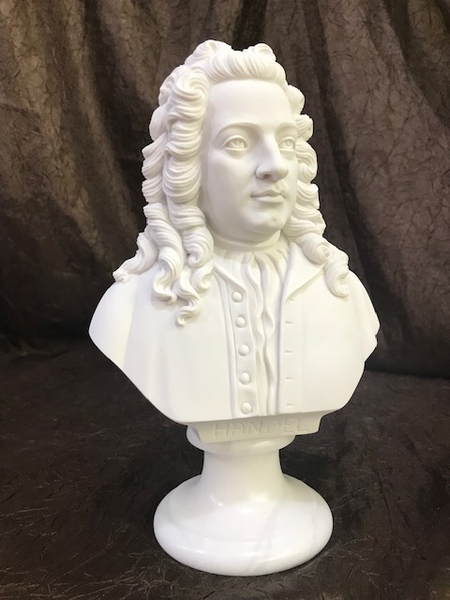 George Frideric Handel Composer Portrait Bust Statue Head Figurine